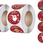 Ronde Kerststickers - Assorti - 50 stuks