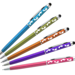 Elegante balpen met voetjes en pad voor touch-schermen - pak 10 stuks